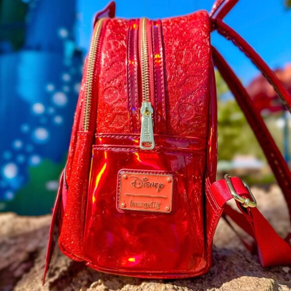 Loungefly Disney The Little Mermaid Sebastian Mini Backpack Metallic NWT main image 6